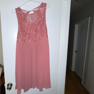 Torrid dusty rose lace & chiffon dress mini size 2